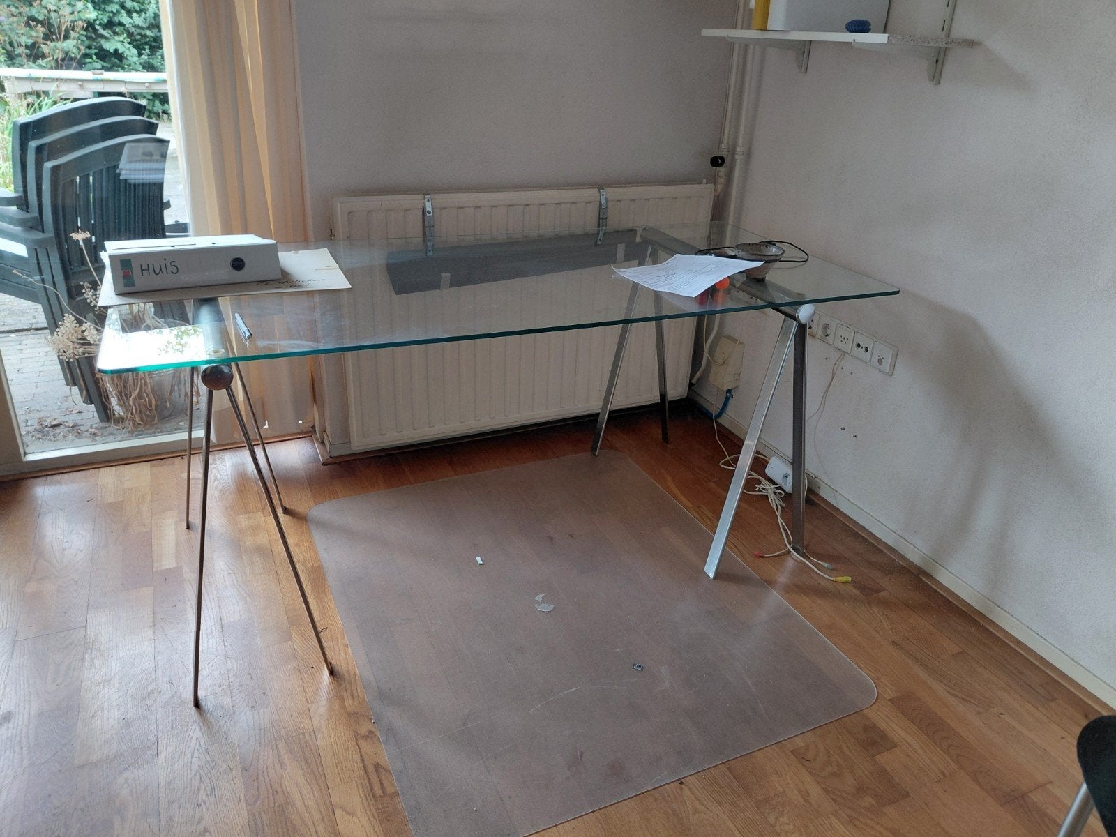 glazen tafel, Huis en Inrichting, Ophalen, Zo goed als nieuw
