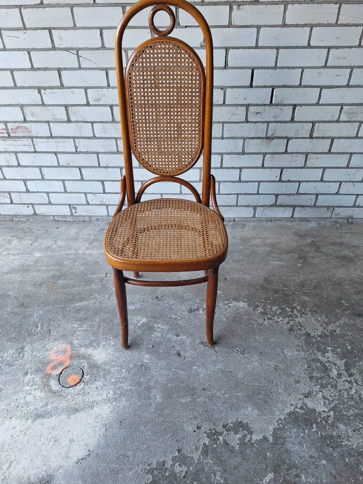 Thonet de lange Jan model 17 en Faux -Bamboe fautuil, Ophalen