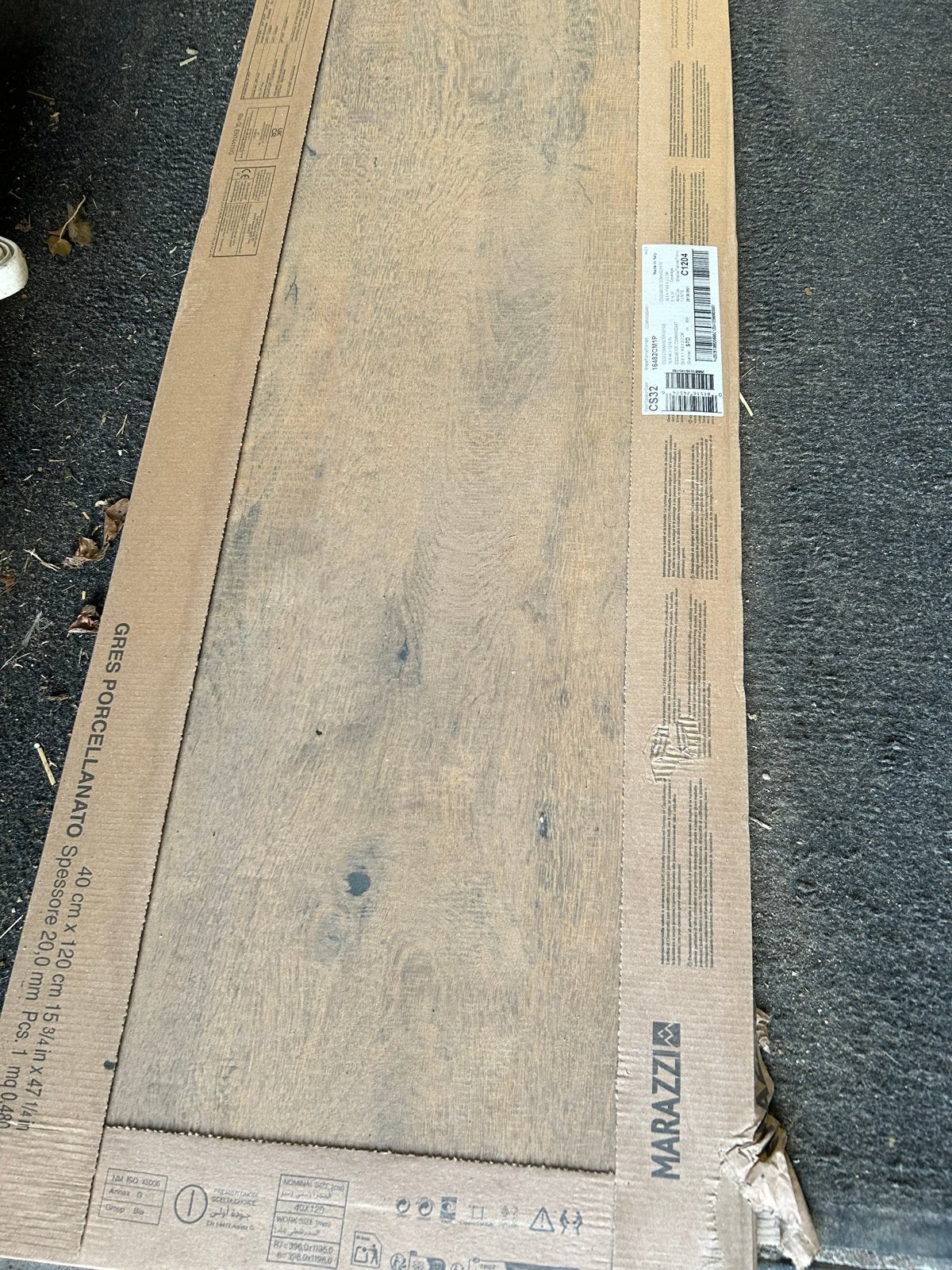 3x Wood Woody tegel 2 cm Brown 120x40 (Marazzi), Ophalen, 60 cm of meer, Keramiek, Nieuw