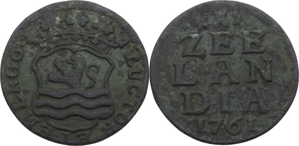 Duit 1761, Zeeland, Republiek der Nederlanden, Postzegels en Munten, Munten | Nederland, Verzenden, Vóór koninkrijk, Overige waardes
