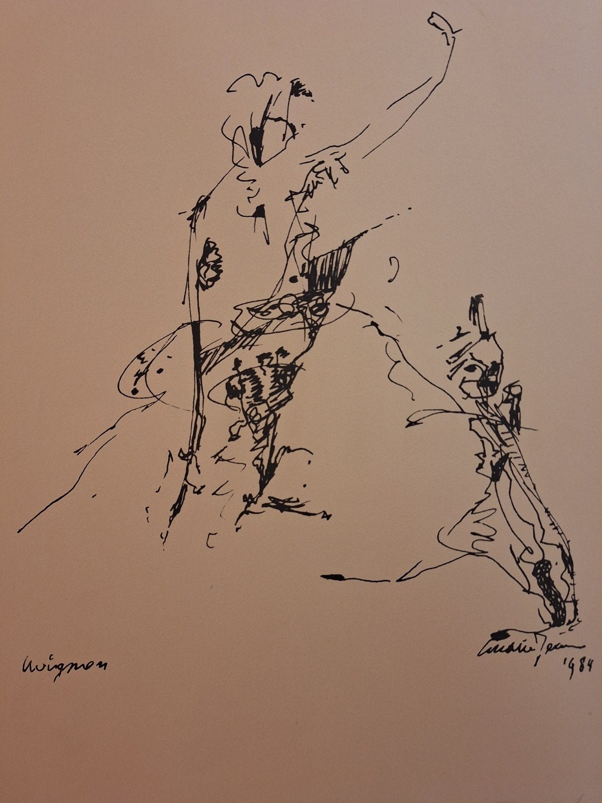 Gesigneerde Lithografie - Onduidelijk onderwerp, Gesigneerd, Ophalen of Verzenden, Abstract, Lithografie