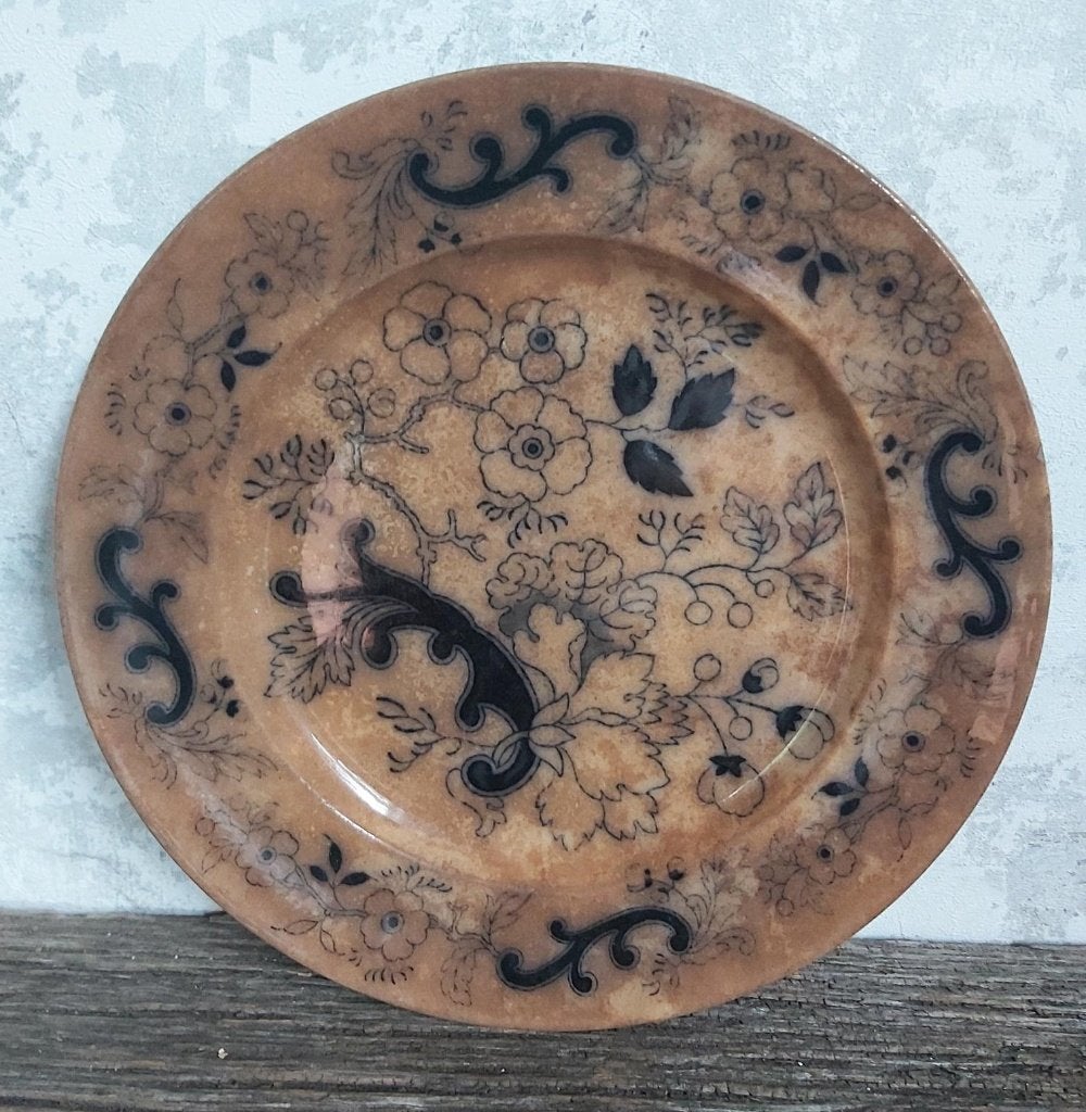 Prachtig antiek (eind1800) zwaar beboterd bord Boch Japonica, Antiek en Kunst, Antiek | Servies los, Ophalen of Verzenden