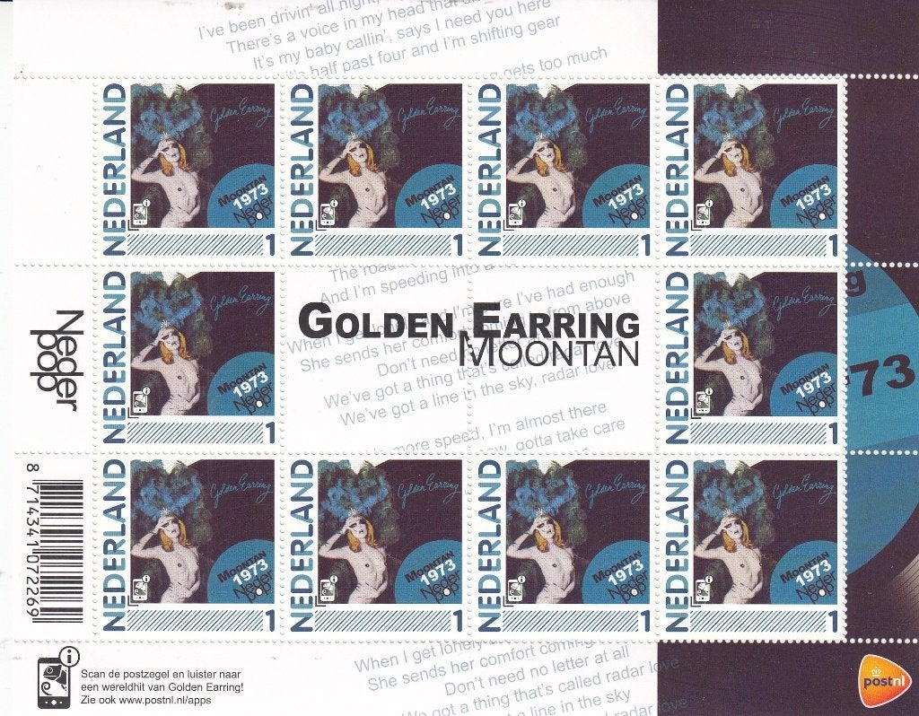 Nederland-PP1-24.6 -2011- Muziek- Golden Earring- Moontan, Ophalen of Verzenden, Na 1940, Postfris