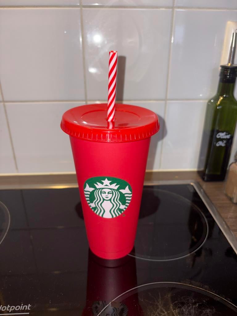 Starbucks Cold Cup - Rood - 710 ml - Ongebruikt, Ophalen of Verzenden, Zo goed als nieuw