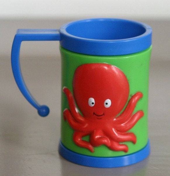Kinderbeker - beker met inktvis erop, Ophalen of Verzenden, Kunststof, Overige stijlen, Mok