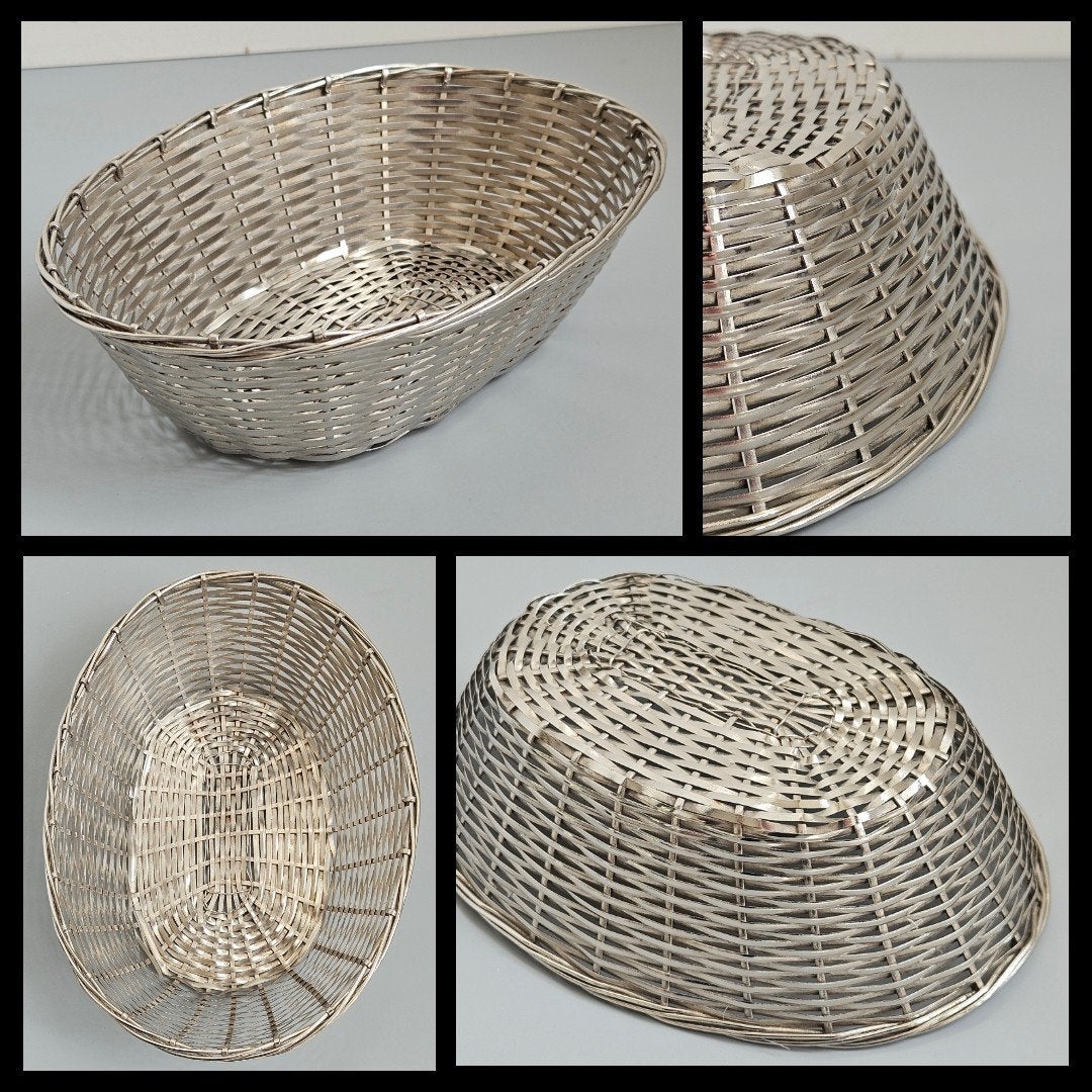 Frankrijk,  verzilverd gevlochten brood of eiermandje, Antiek en Kunst, Ophalen of Verzenden