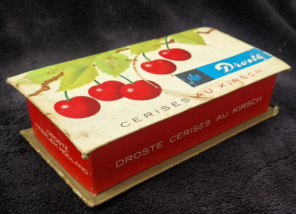 DROSTE Haarlem Holland reclame verpakking Cerises au Kirsch, Ophalen of Verzenden, Gebruikt, Verpakking