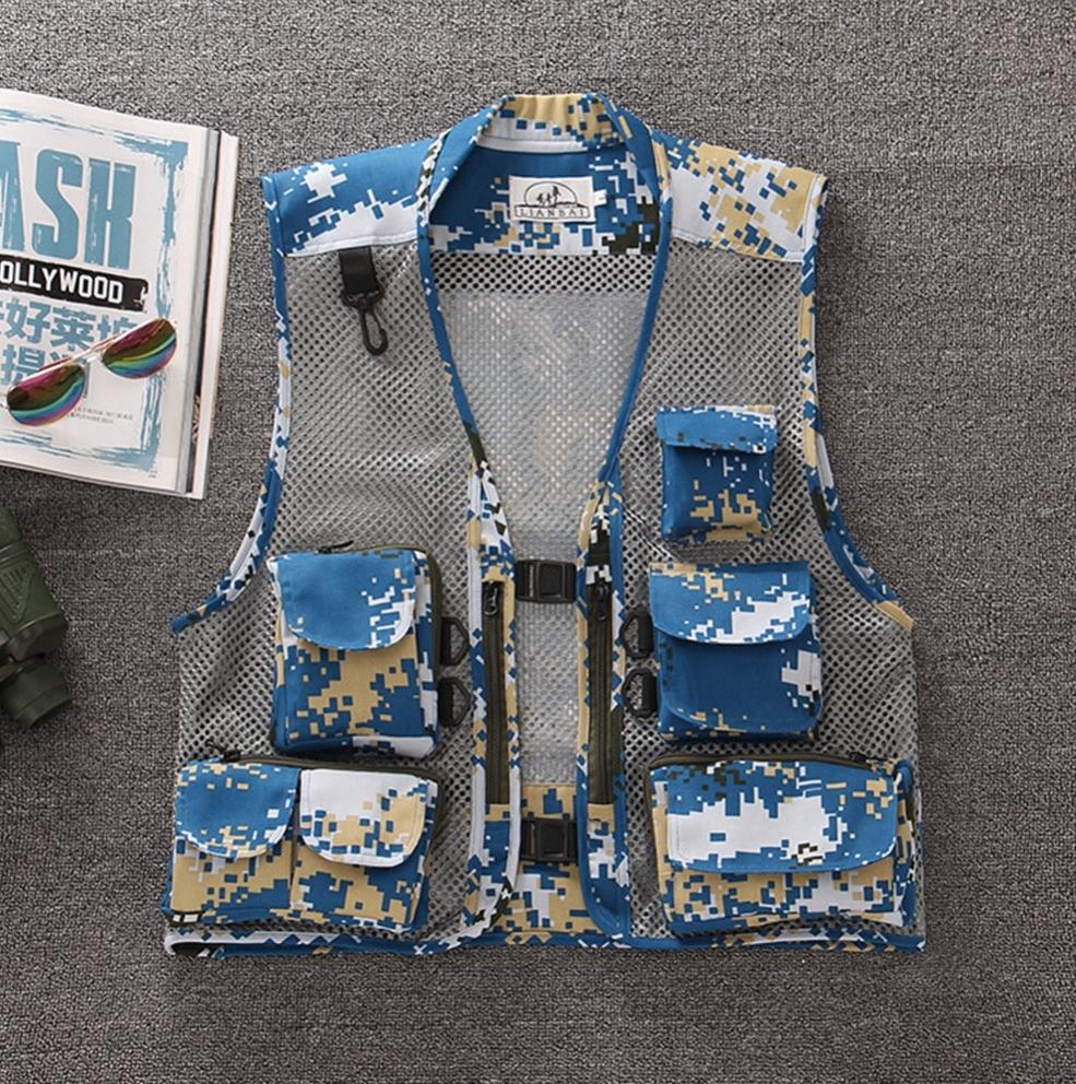 Blauwe camouflage bodywarmer heren vest leger outdoor vissen, Kleding | Heren, Bodywarmers, Verzenden, Nieuw, Overige maten, Overige kleuren