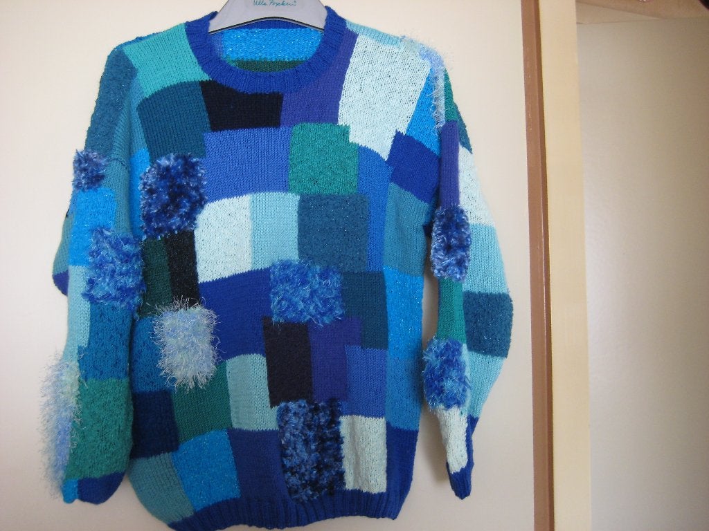 Handgebreide trui, 46, Nr. 9, nieuw, Ophalen of Verzenden, Nieuw, Maat 46/48 (XL) of groter, Blauw