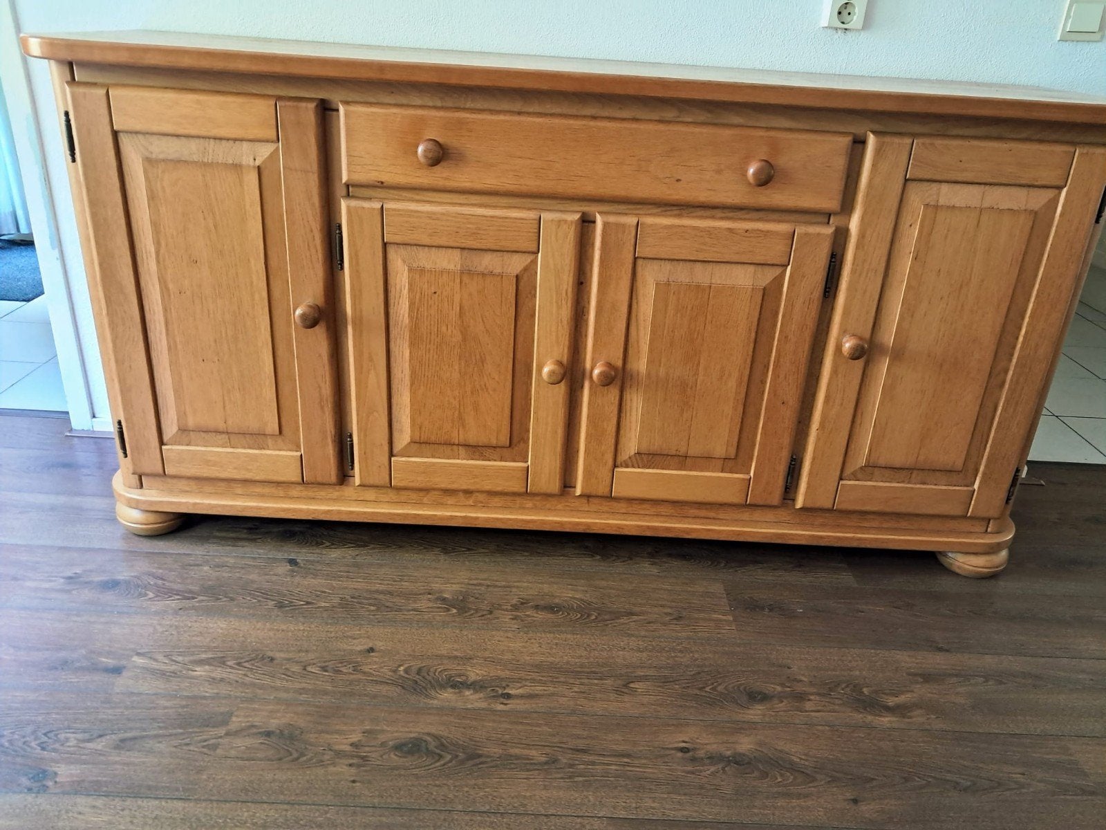 eikenhouten dressoir en tv kast, Ophalen, Gebruikt, 150 tot 200 cm, Eikenhout