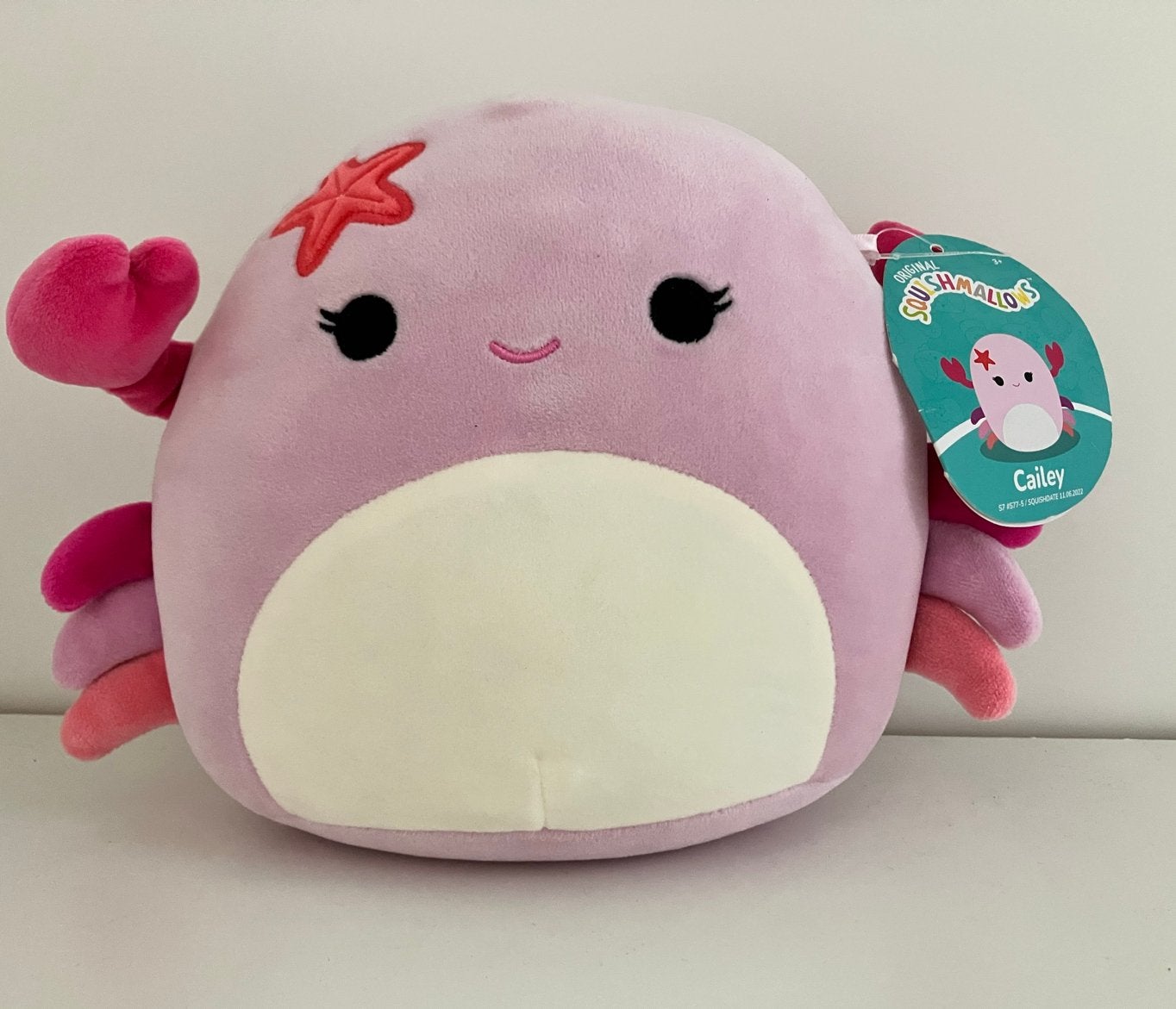 Squishmallow Cailey de Krab - nieuw met kaartje eraan, Overige karakters, Overige typen, Ophalen of Verzenden, Middelgroot (20 tot 80 cm)
