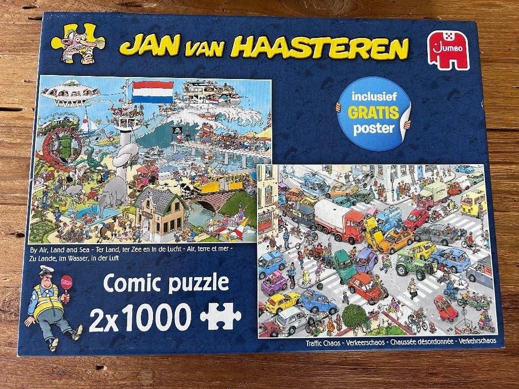 Jan van Haasteren puzzel, 2 x 1000 stukjes., Ophalen, 500 t/m 1500 stukjes, Zo goed als nieuw, Legpuzzel