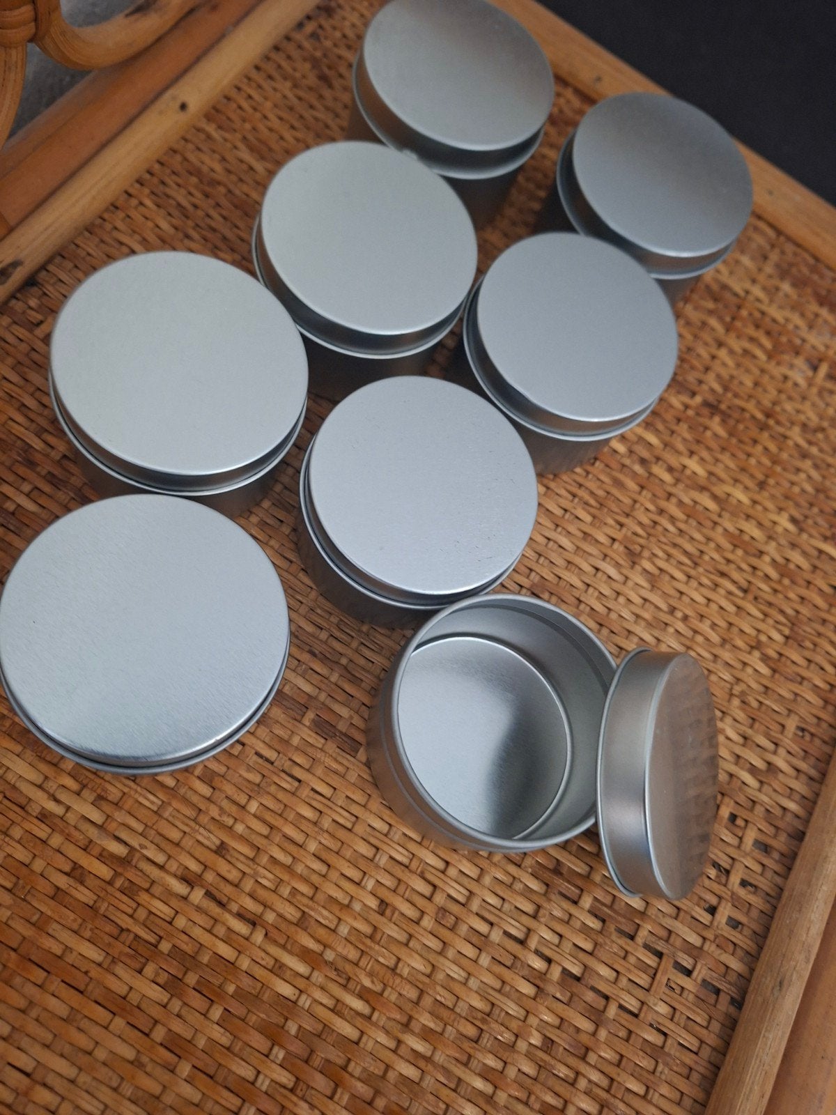 8x Nieuwe Blikjes voor Kaarsen Maken - DIY Kaarsen, Zilver, Nieuw, Herbruikbaar, Knutselmateriaal