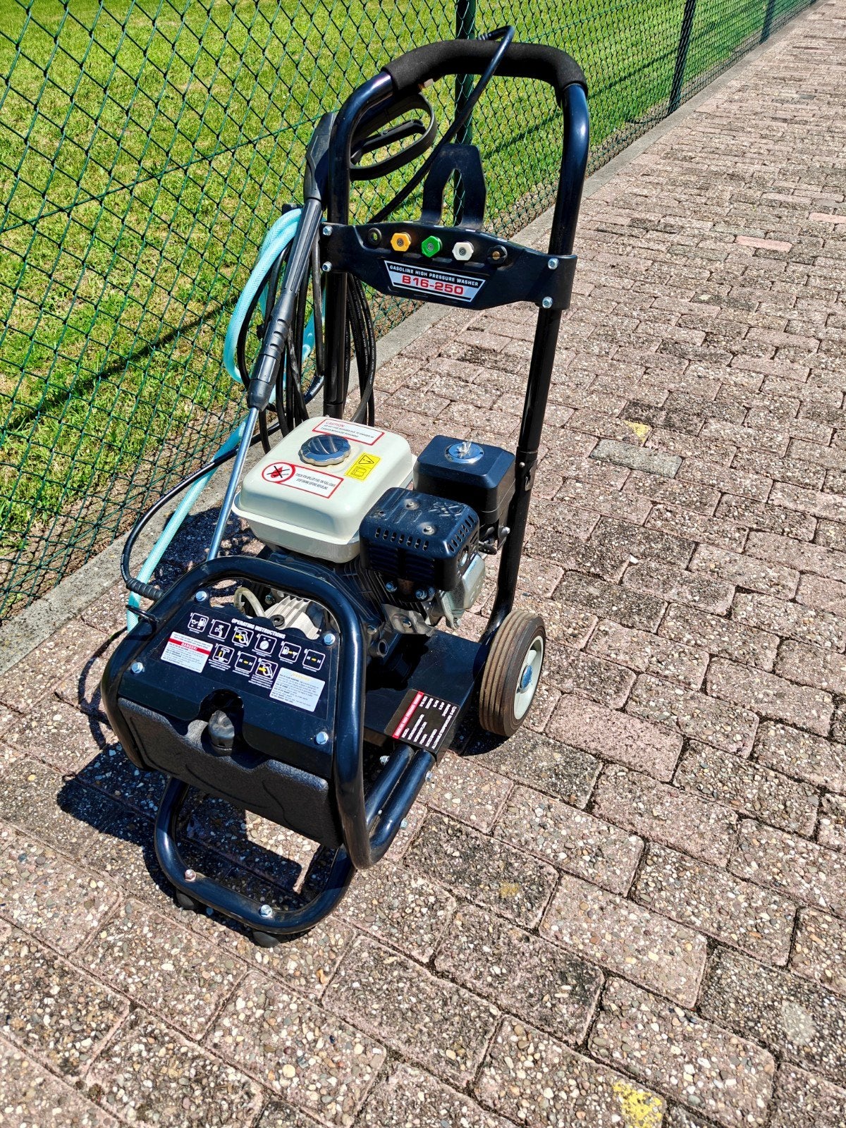 DeTec Benzine Hogedrukreiniger 7 PK - Terrasreiniger, Ophalen, Benzine, Gebruikt, Met autostop en -start