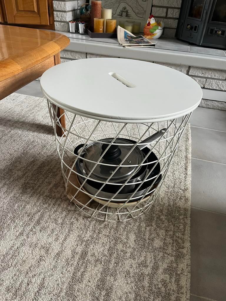 IKEA Kvistbro opberg tafel/mand, Huis en Inrichting, Ophalen, Gebruikt, 50 tot 100 cm, Rond
