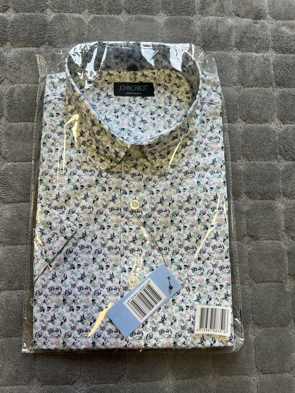 NIEUW, John Cabot Heren overhemd met korte mouw, XL (43/44), Kleding | Heren, Ophalen of Verzenden, Nieuw, Meerkleurig, Halswijdte 43/44 (XL)