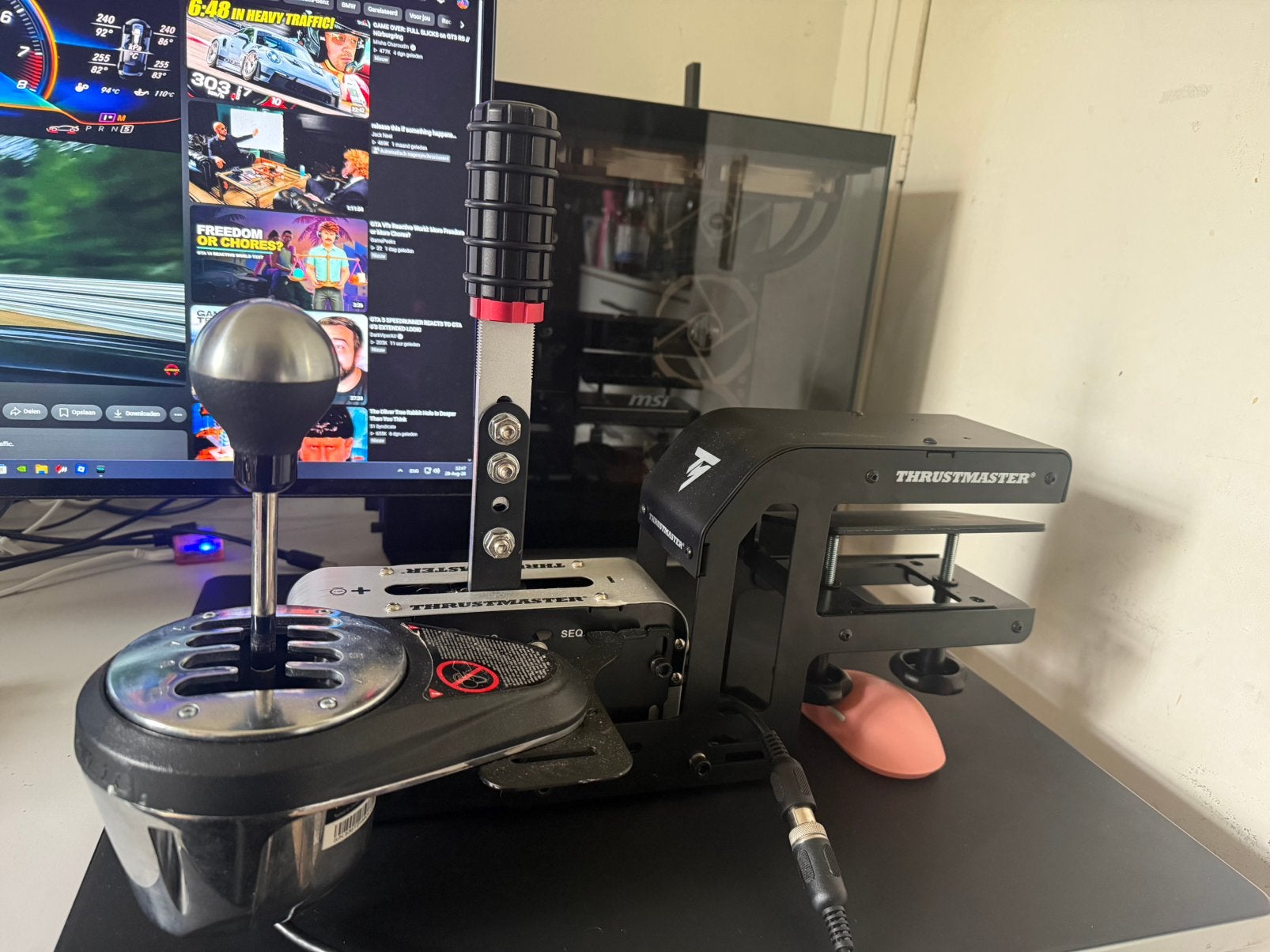 Thrustmaster TSS Handbrake & TH8A Shifter & Racing Clamp, Ophalen, Gebruikt