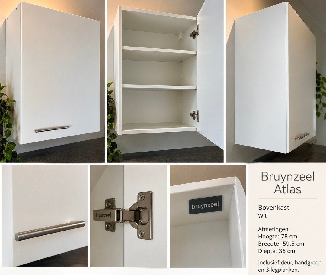Bruynzeel Atlas bovenkast 60 cm – ruilen voor een orchidee, Ophalen, Wit, 50 tot 100 cm, Zo goed als nieuw