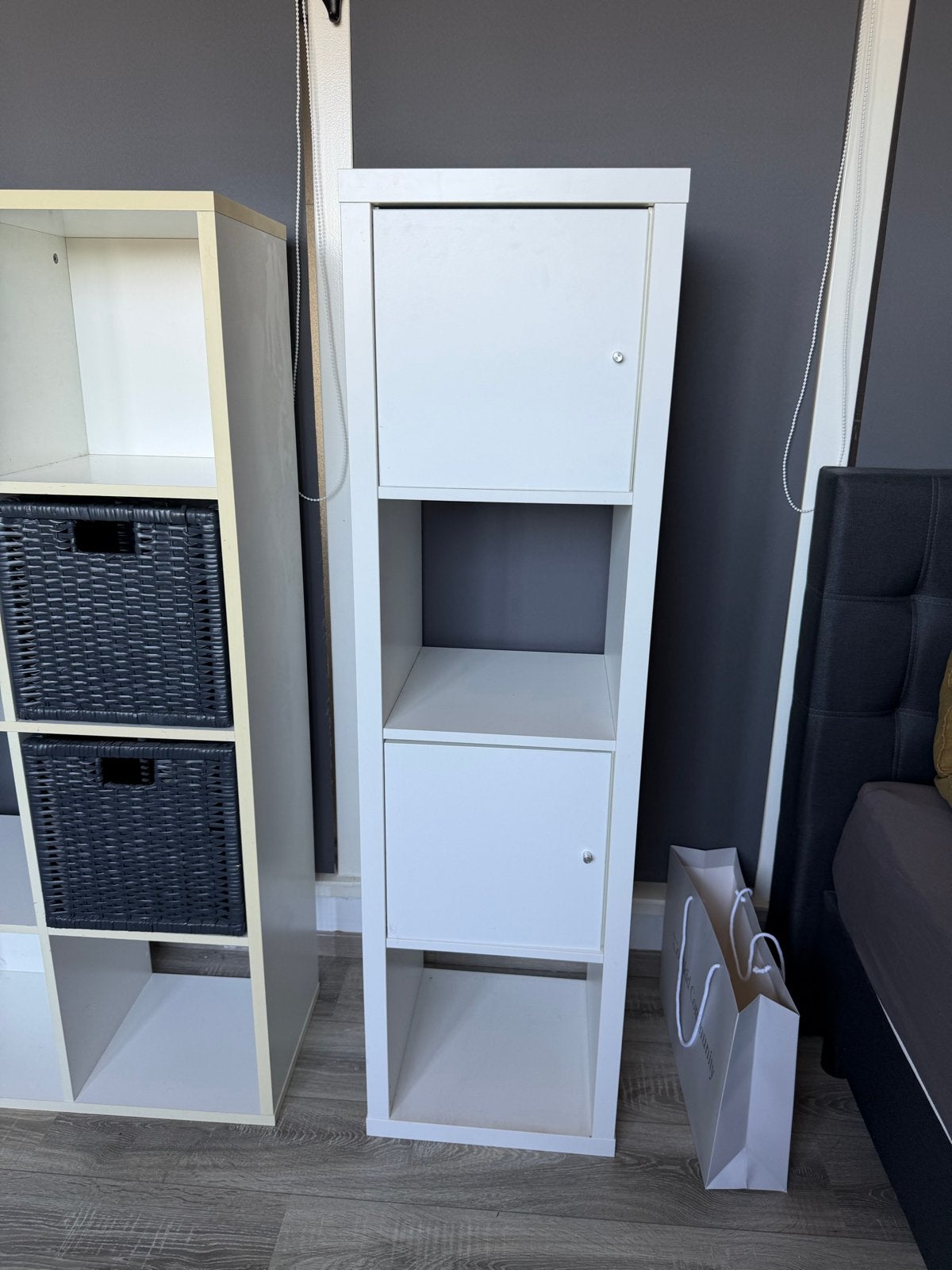 Witte Kast met Deuren en Planken - IKEA Kallax Stijl, Ophalen, Overige materialen, Minder dan 50 cm, 100 tot 150 cm