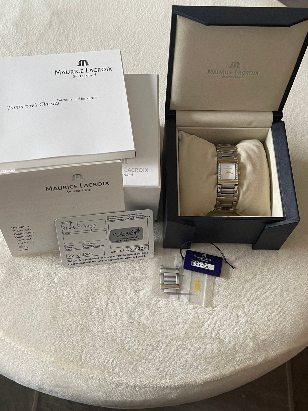 Maurice Lacroix Miros Diamond bezel dameshorloge, Overige merken, Staal, Ophalen of Verzenden, Zo goed als nieuw
