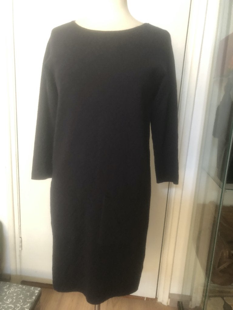 CLAUDIA STRATER marine-blauwe jurk lange mouw maat 38, Kleding | Dames, Jurken, Maat 38/40 (M), Zwart, Ophalen of Verzenden, Zo goed als nieuw