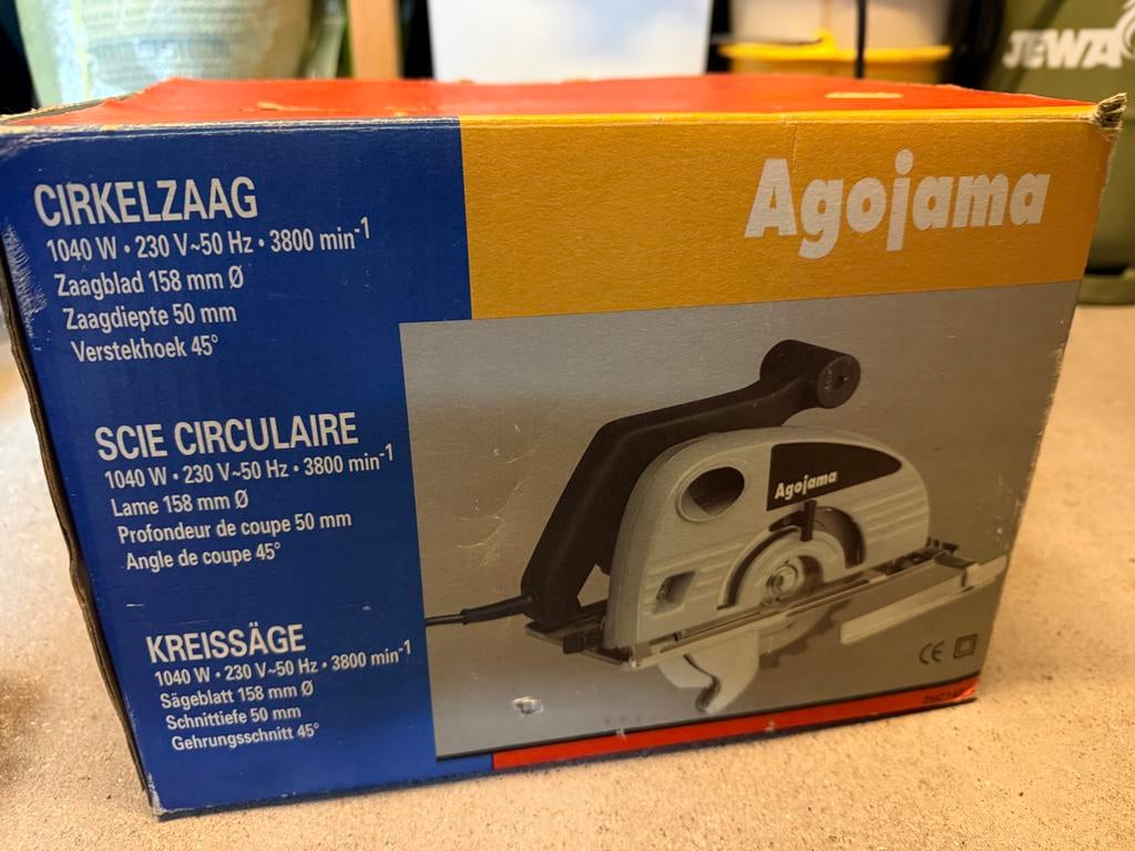 Agoyama Cirkelzaag 1040W - in doos, Cirkelzaag, Nieuw, 600 tot 1200 watt, Ophalen of Verzenden