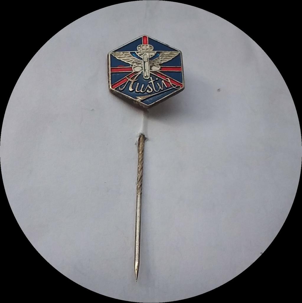 AUSTIN speldje, metaal blauw, Ophalen of Verzenden, Zo goed als nieuw, Transport, Speldje of Pin