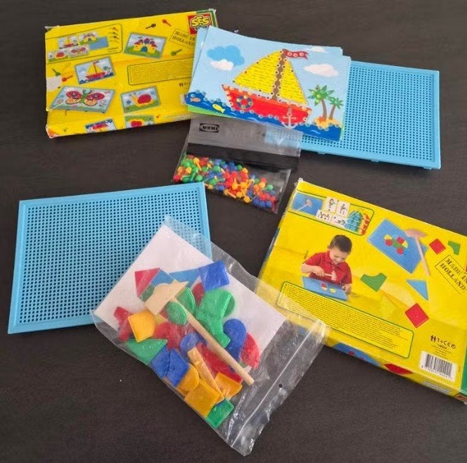 2 SES Creatieve Sets: Hamertje Tik & Mozaïekbord, Kinderen en Baby's, Ophalen of Verzenden, Gebruikt, Knutselen