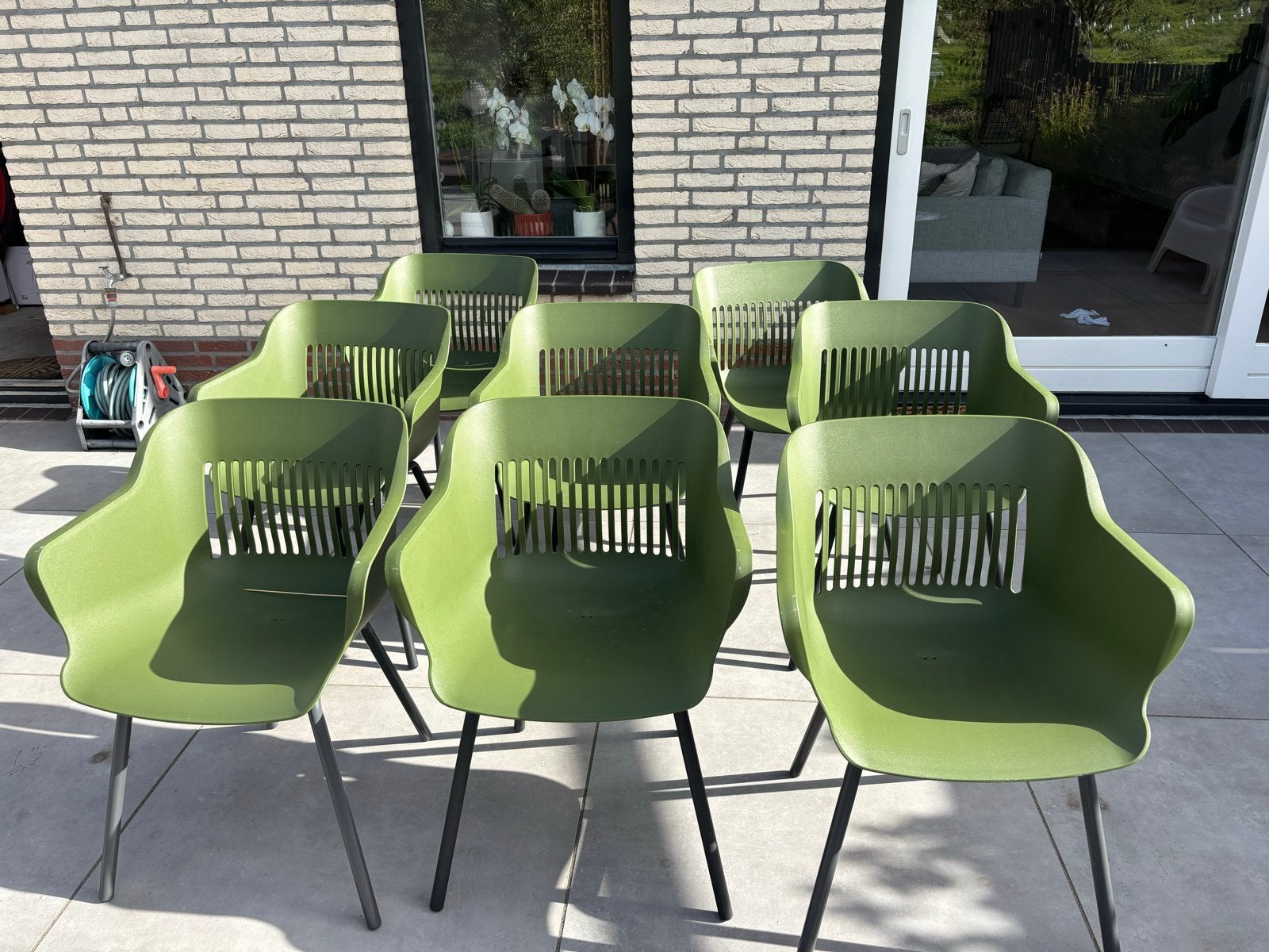 Hartman tuinstoel Jill Rondo - 8 stuks, Ophalen, Gebruikt, Kunststof