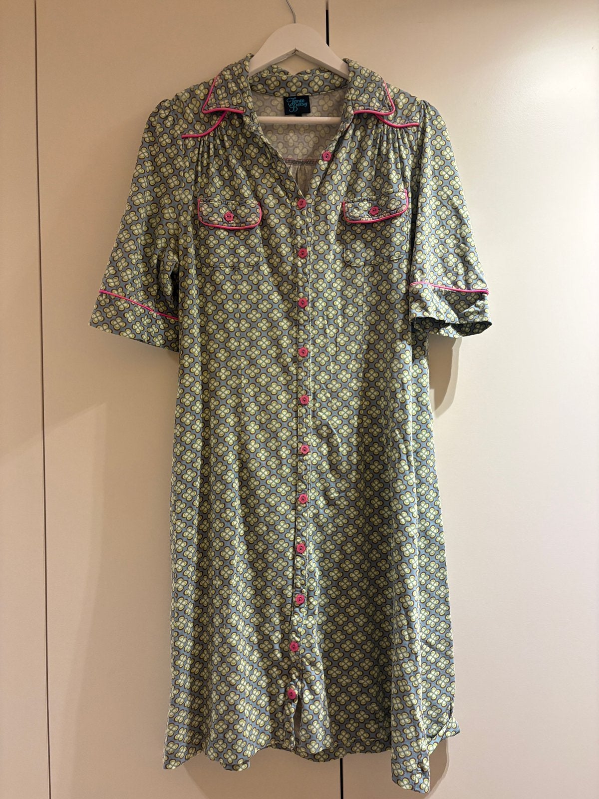 Tante Betsy jurk maat L, Kleding | Dames, Jurken, Blauw, Maat 42/44 (L), Ophalen of Verzenden, Knielengte