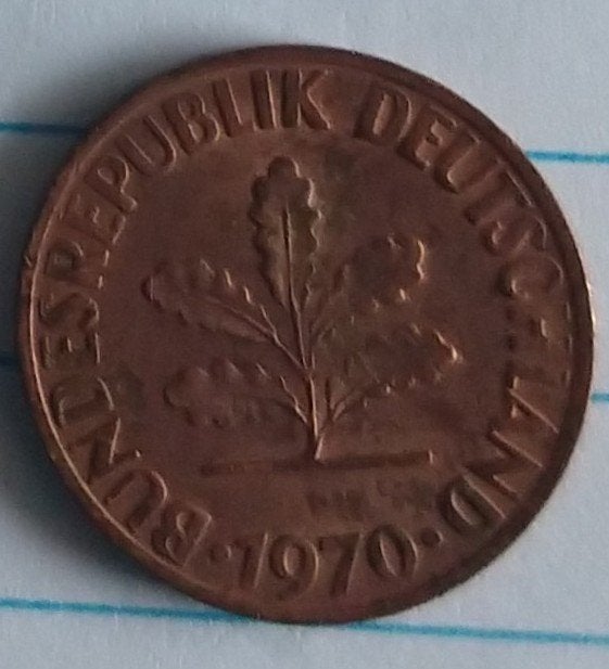duitse munt 2 pfennig 1970, volgnr 43.1, Ophalen of Verzenden, Duitsland, Losse munt
