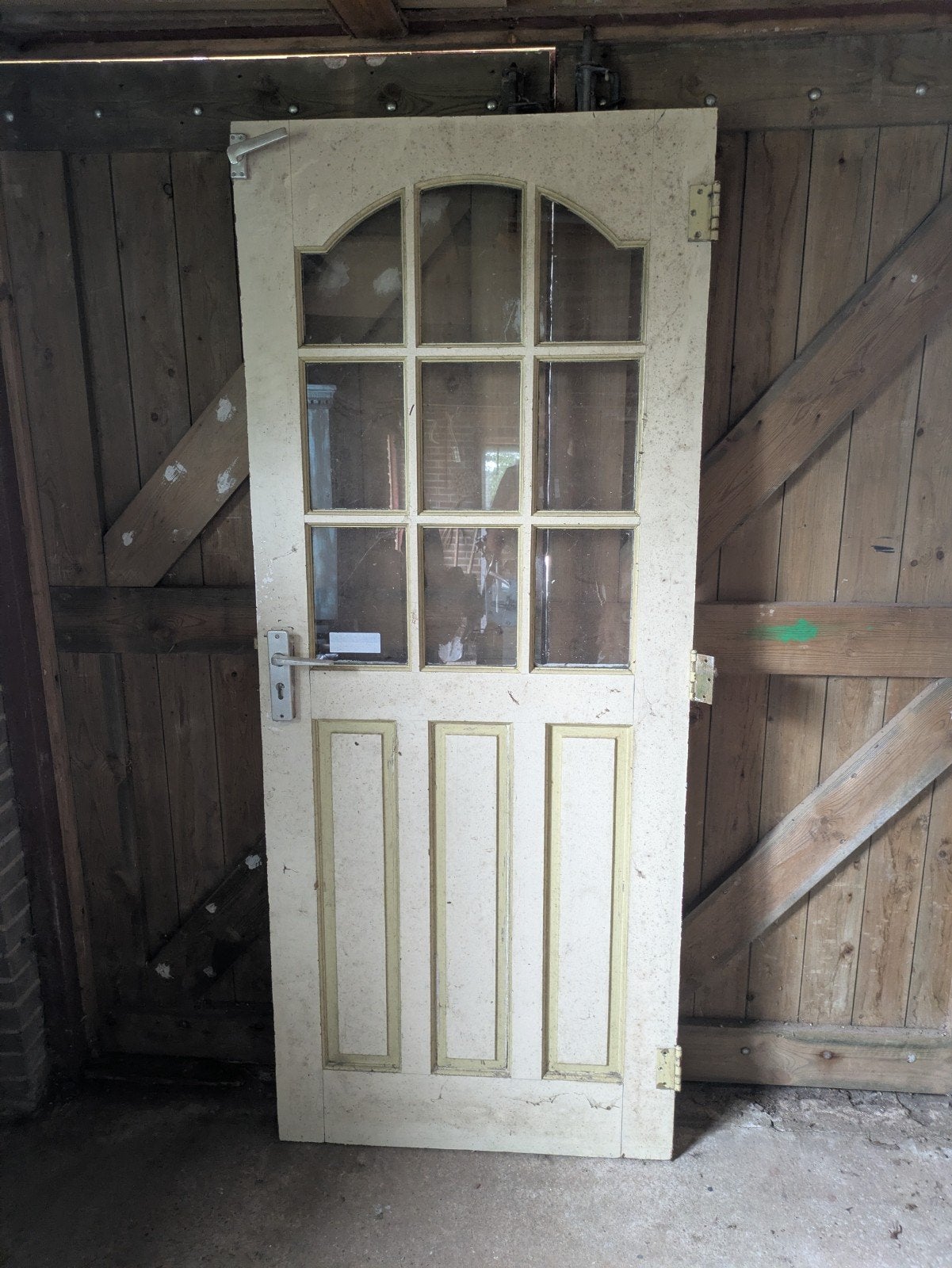 Deur met enkel glas 82 x 200 cm, Gebruikt, 80 tot 100 cm, Binnendeur, Ophalen of Verzenden