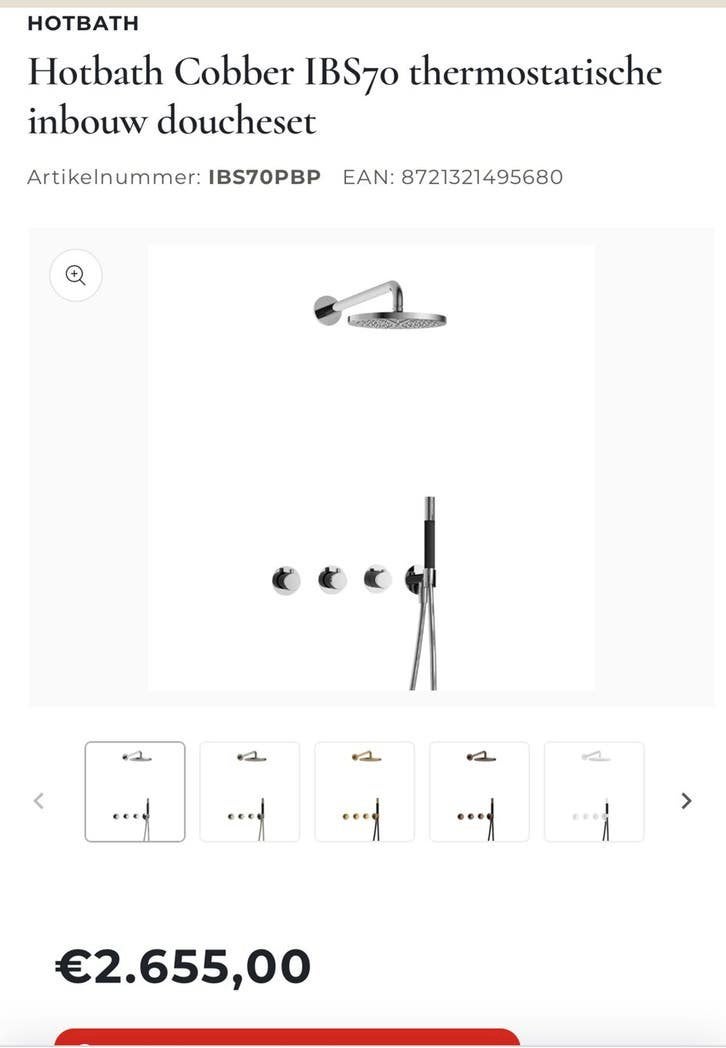 Nieuwe Hotbath Cobber IBS70 Doucheset Polished Black
