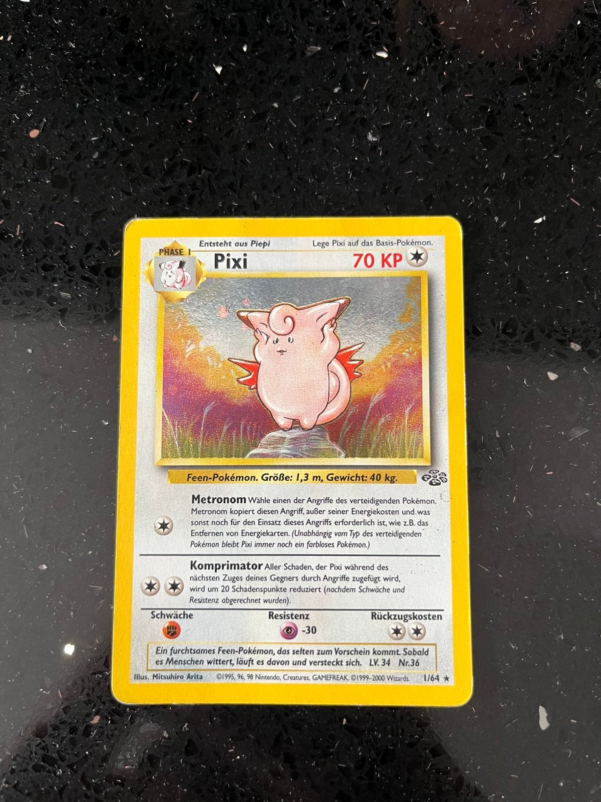 Pokémon Clefable / Pixi 1/64 Jungle Holo 1999 Vintage, Ophalen, Zo goed als nieuw