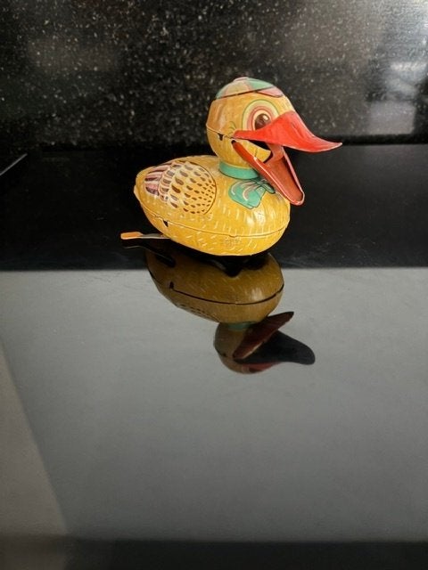 Swimming Duck tin litho. K Japan jaren '50 '60, Ophalen of Verzenden