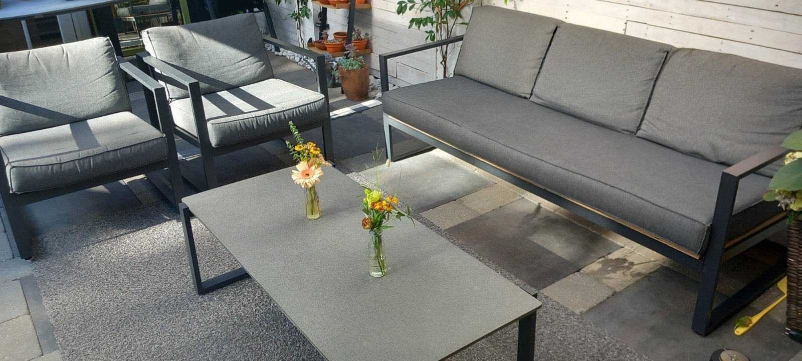 VONGE loungset, Tuin en Terras, Ophalen, 5 zitplaatsen, Gebruikt, Aluminium