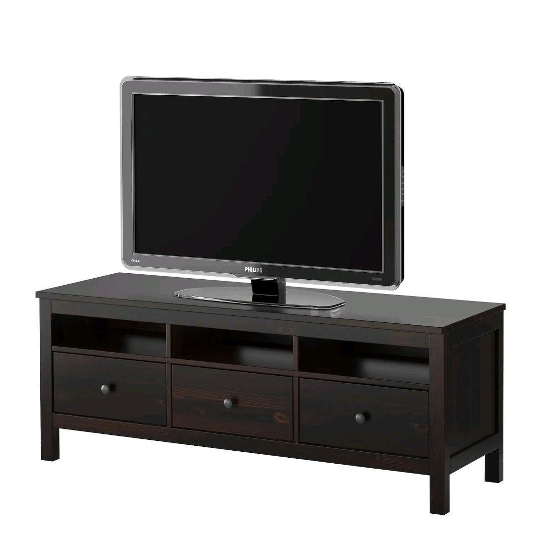 Hemnes tv meubel 149x47cm zwart bruin, Ophalen, Gebruikt, 100 tot 150 cm, Minder dan 100 cm