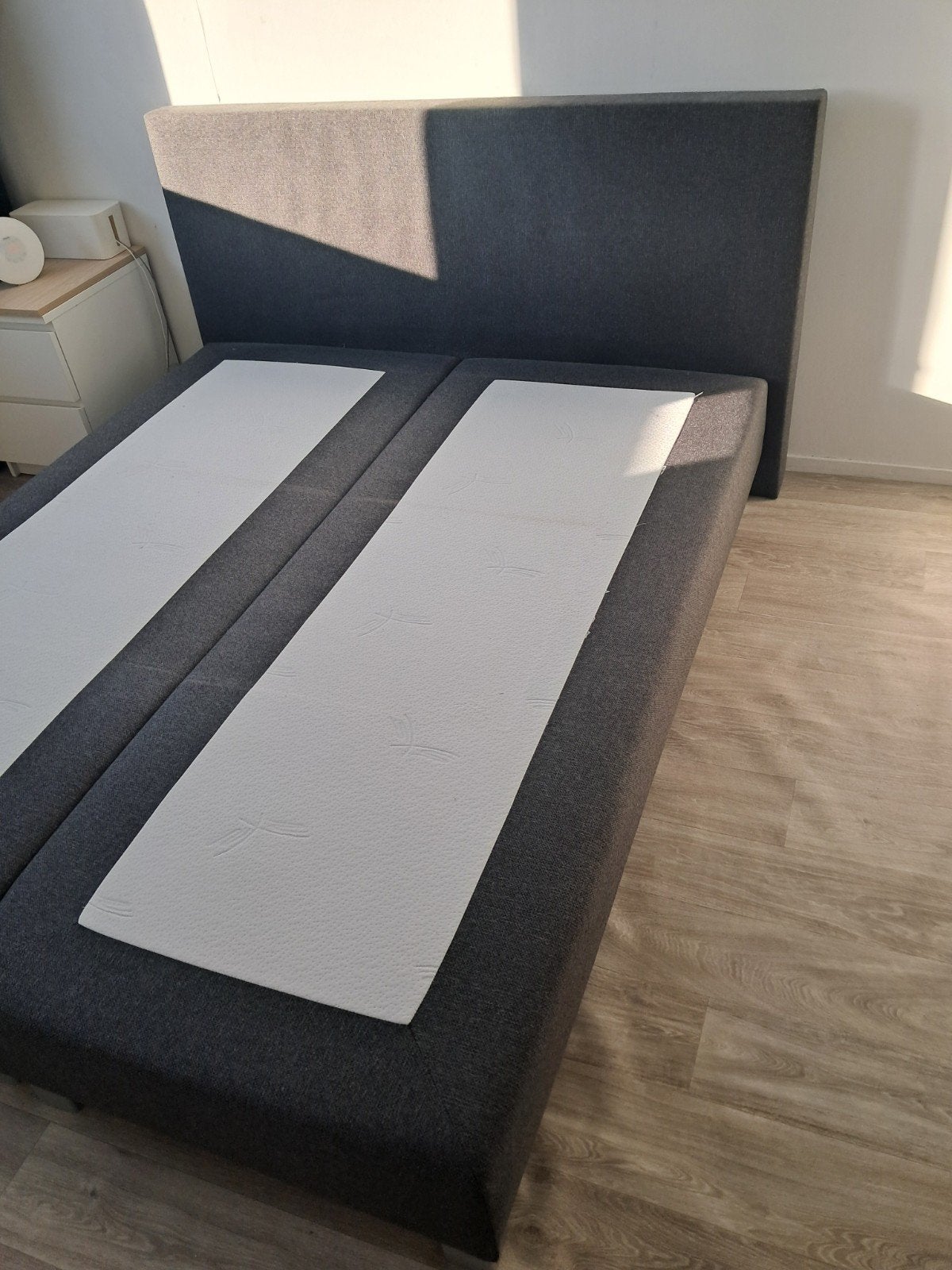 boxspring 160x200, Ophalen, Gebruikt, Zwart, Tweepersoons