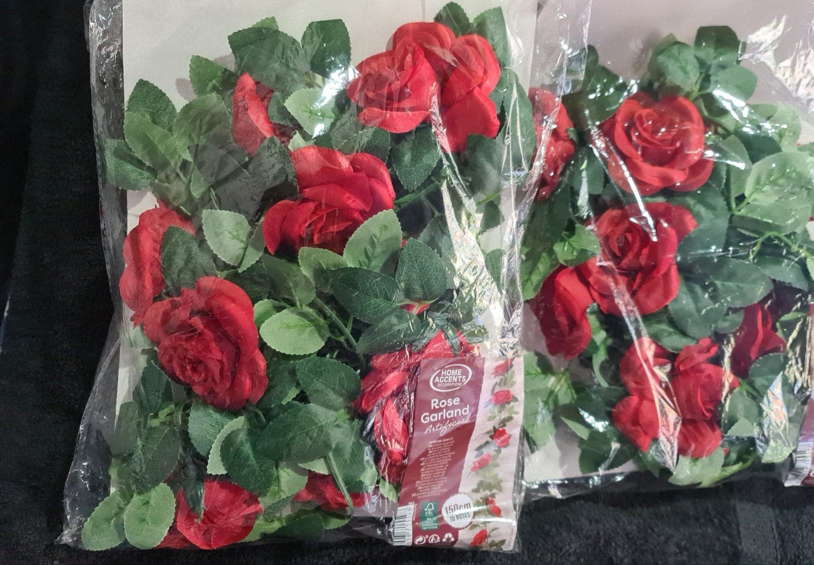 2x Rose Garland Rozen Slinger 150cm Decoratieve Kunstbloemen, Overige typen, Onderhoudsvrij, Ophalen of Verzenden, Kunststof