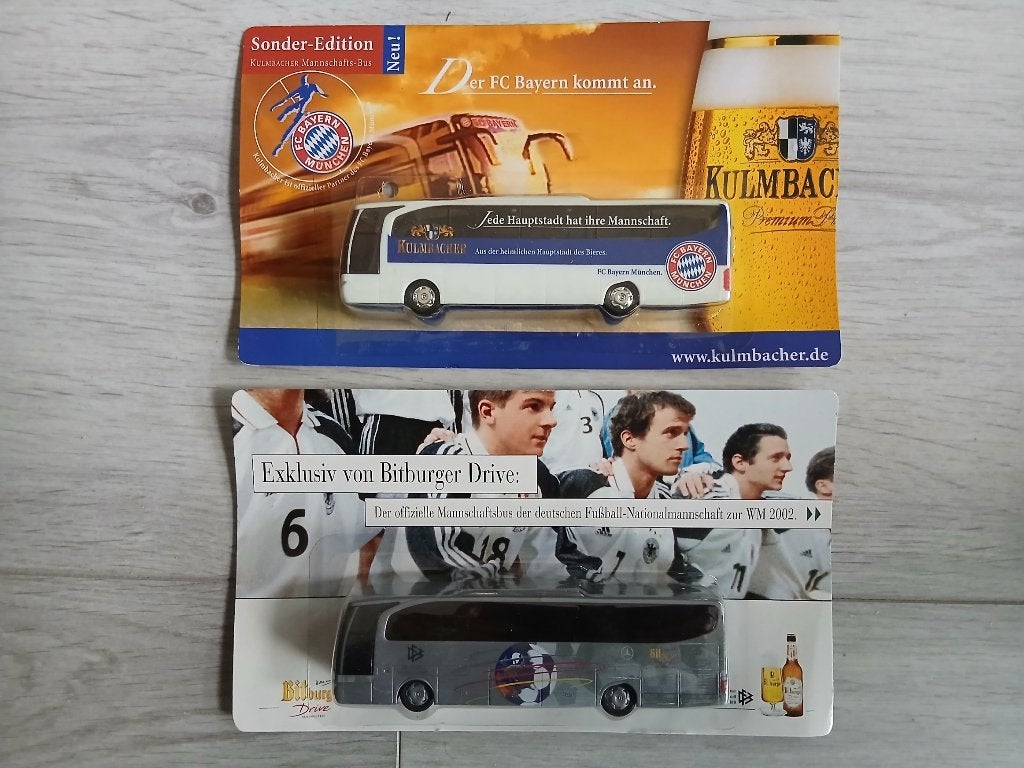 2 bussen FC Bayern Munchen 1:87, Hobby en Vrije tijd, Modelauto's | 1:87, Ophalen of Verzenden, Nieuw, Bus of Vrachtwagen, Overige merken