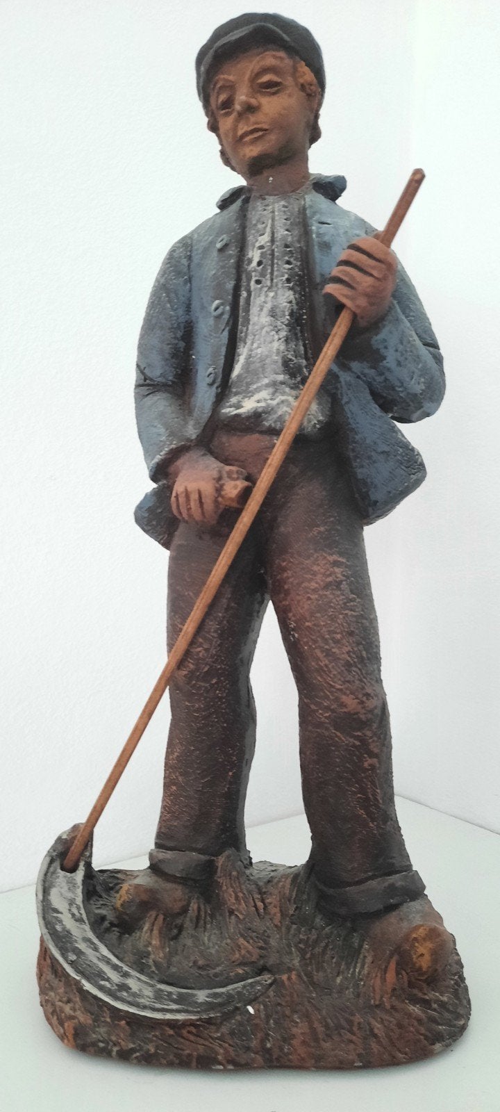 Vintage Perkeo Holland Beeldje: Man met Zeis, Ophalen of Verzenden, Europa, 20 - 50 cm