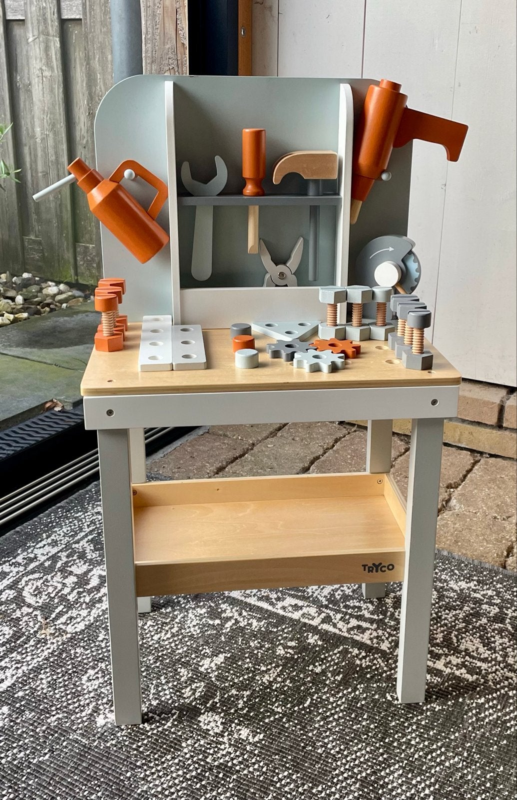 Tryco Houten Werkbank met Gereedschap voor Kinderen, Kinderen en Baby's, Speelgoed | Houten speelgoed, Ophalen, Gebruikt, Overige typen
