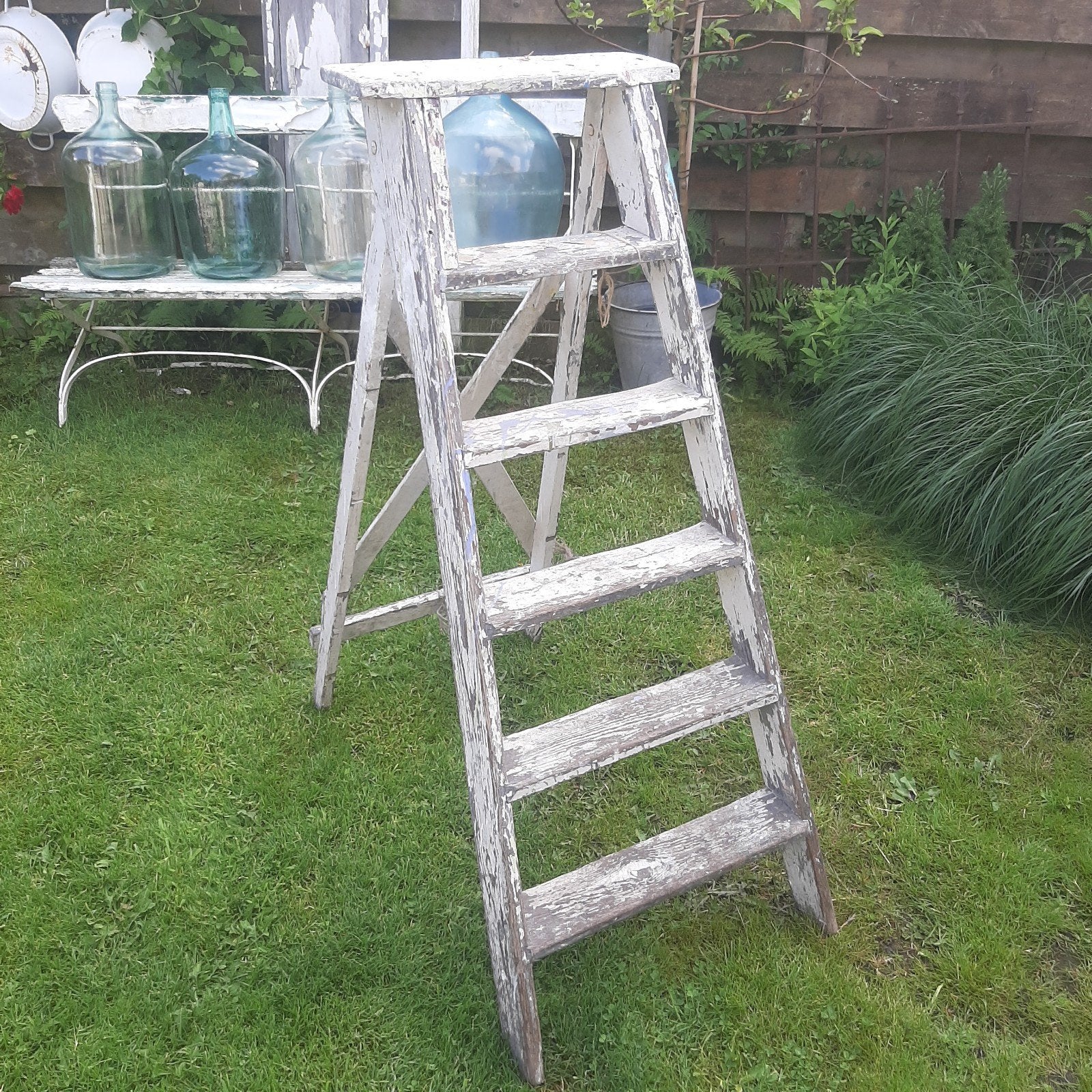 Oude Brocante schilderstrap, Doe-het-zelf en Verbouw, Ladders en Trappen, Ophalen, Gebruikt, Minder dan 2 meter
