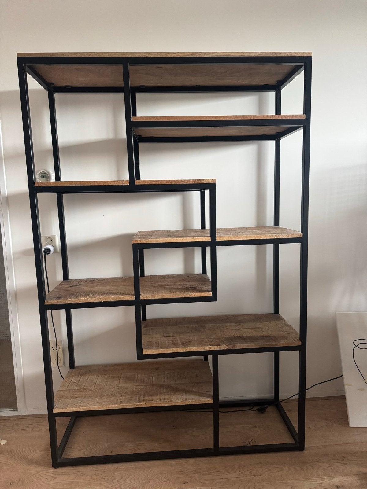 Wandmeubel Kyan - Zwart/Naturel - 180x120x40 cm, Ophalen, Met plank(en), Zo goed als nieuw, Minder dan 150 cm