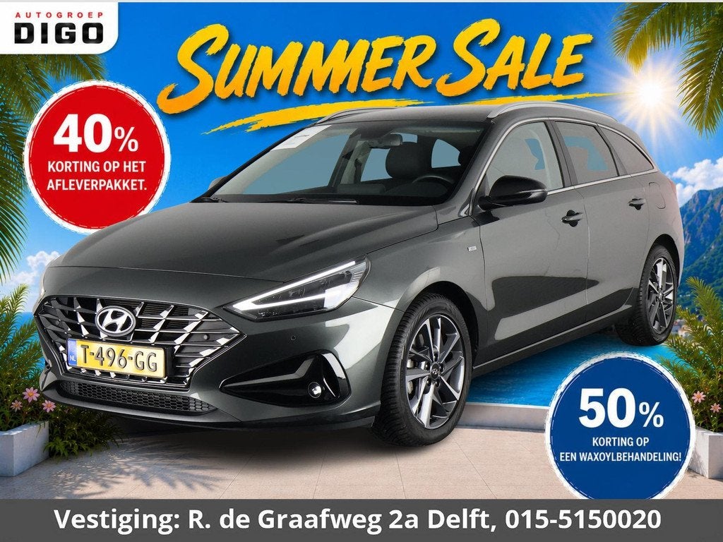 Hyundai i30 Wagon 1.5 T-GDi MHEV Premium | Stuur-/Stoelverwa, Auto's, Hyundai, Voorwielaandrijving, 4 cilinders, 160 pk, Origineel Nederlands