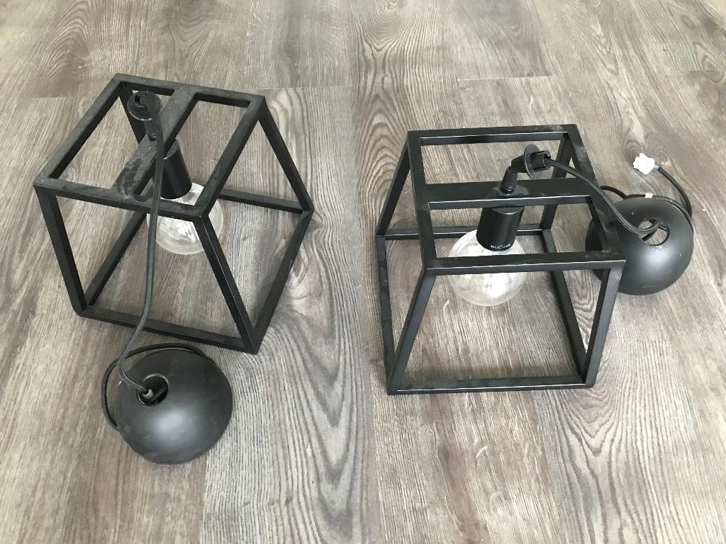 Vierkante hanglamp, Ophalen, Zo goed als nieuw, Metaal, Modern