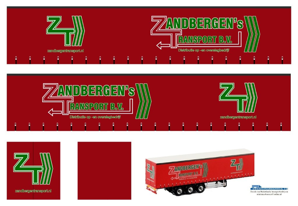 Vrachtauto decal 1:50 Zandbergen Limmen ( type 1 ), Verzenden, Nieuw, Bus of Vrachtwagen, Overige merken