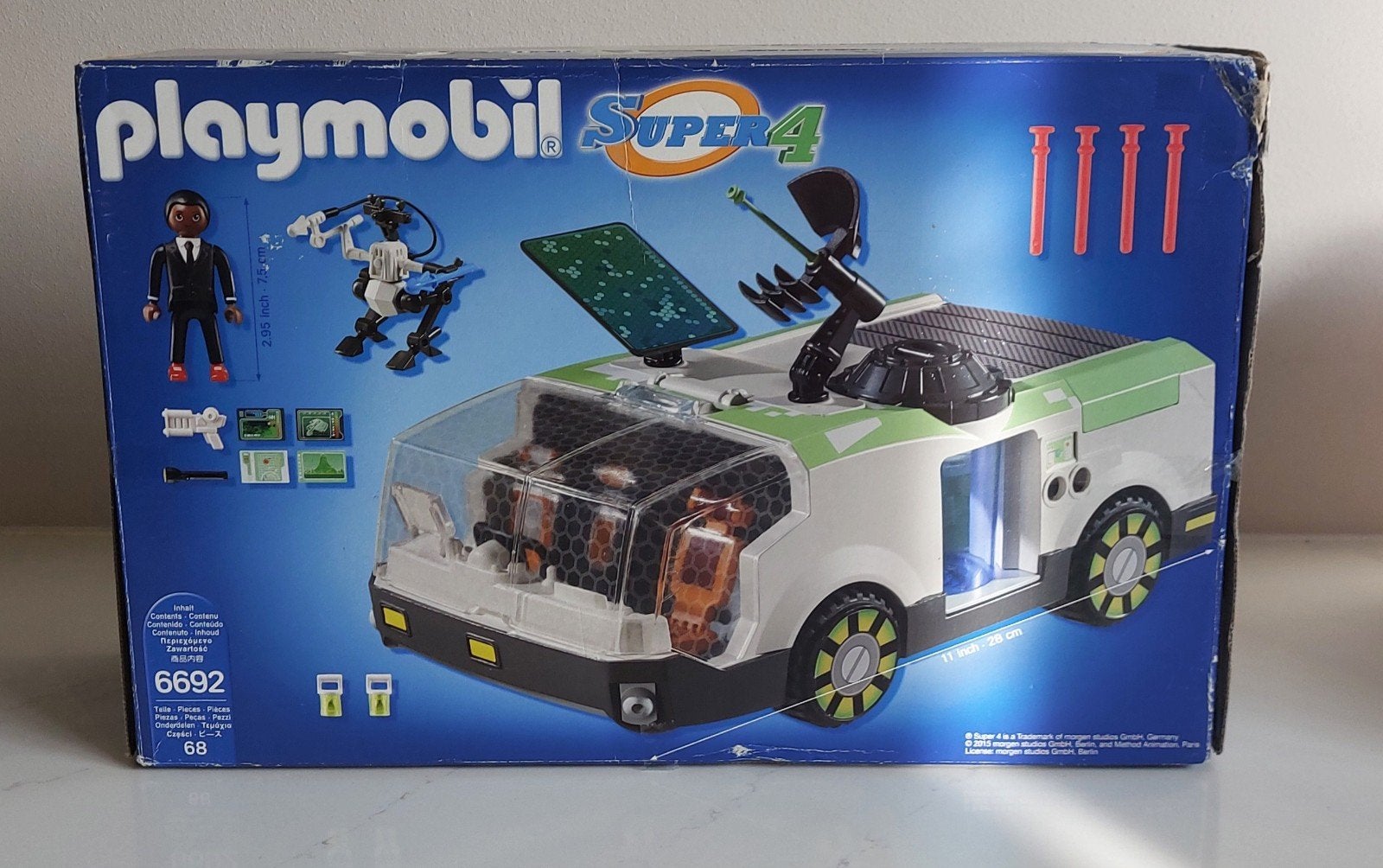 Playmobil Super 4 Technopolis Agent Gene met voertuig 6692, Complete set, Voertuig, Ophalen of Verzenden, Zo goed als nieuw