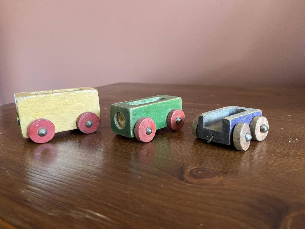 Vintage houten trein wagons., Antiek en Kunst, Ophalen of Verzenden
