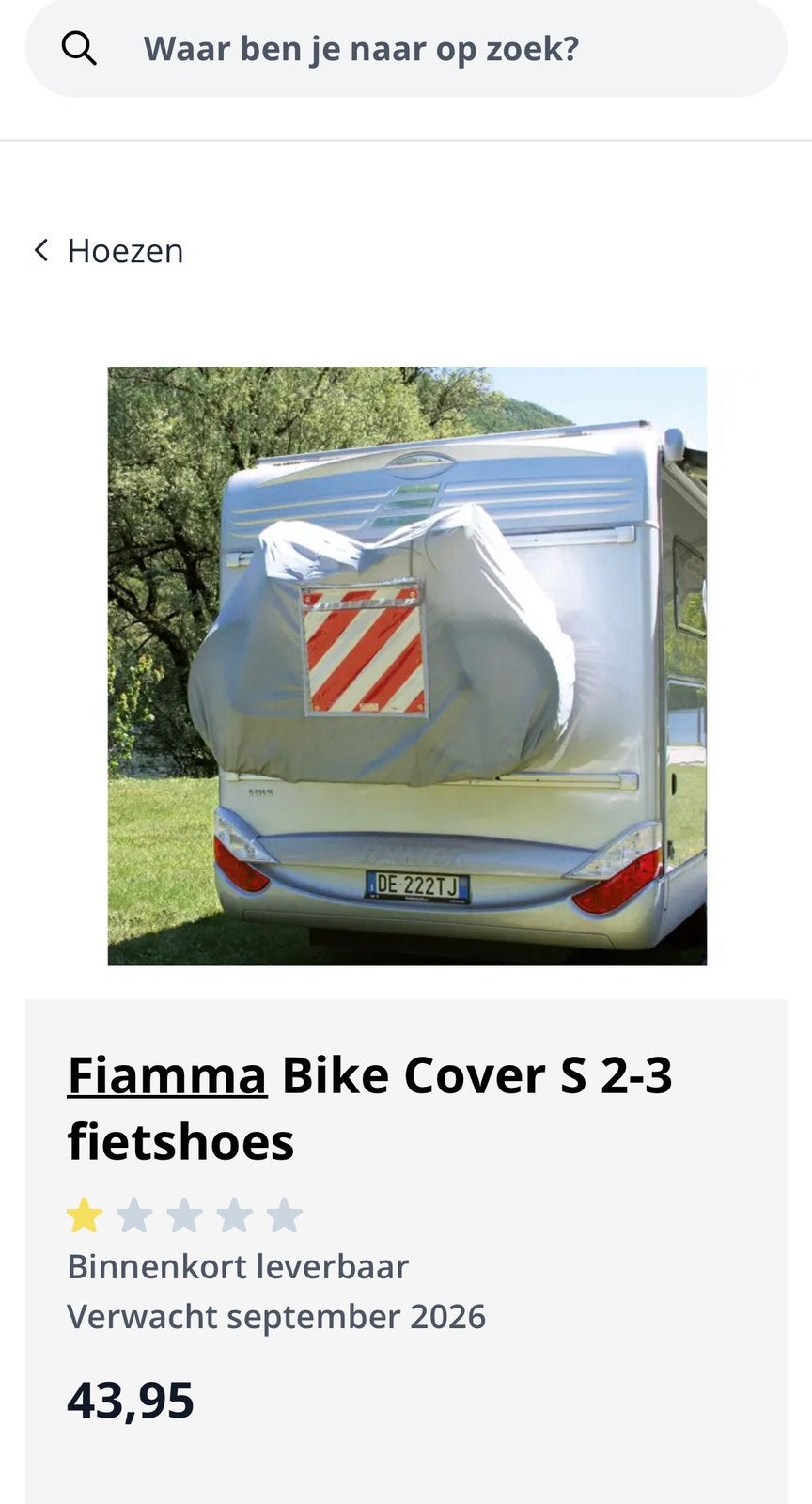 Fiamma Bike Cover S 2-3 fietshoes – 2/3 fietsen, Caravans en Kamperen, Ophalen of Verzenden, Zo goed als nieuw
